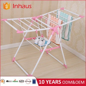 Hangers &amp; Racks standing type cloth stand balcony hanging plastic clothes airers