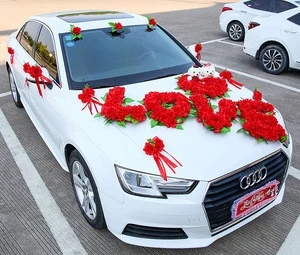Buy Heart-shaped Disk Artificial Rose Flower Wedding Car Decoration from  Yiwu Huaxishen Crafts Co., Ltd., China