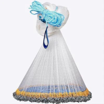 Height 6ft Monofilament Fishing Nets Easy Hand Throw Cast Net Fishing with Iron Chain
