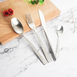 High quality 304 glossy fork knife flatware set thick handle dinner stainless steel cutlery