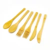 High quality bio bamboo spoon knife fork set reusable bamboo cutlery
