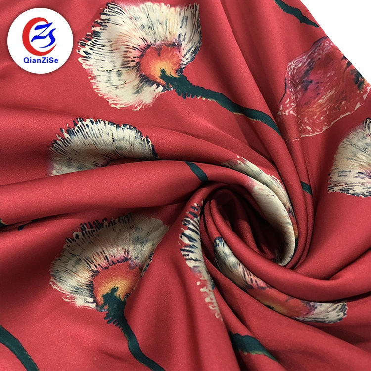 High Quality Custom Printed 100% Polyester Satin Fabric Wholesale Satin Fabric By The Yard
