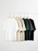 High Quality 300g Pure Cotton Raglan Short Sleeved T-shirt for Men Summer Youth Vintage Loose Fitting Men Half Sleeved Top