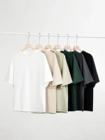 High Quality 300g Pure Cotton Raglan Short Sleeved T-shirt for Men Summer Youth Vintage Loose Fitting Men Half Sleeved Top