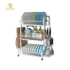 High Quality Kitchen 3 Tier Dish Dryer Rack With Knife and Cutting Board Storage Holders