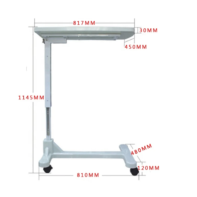 High quality medical bedside table liftable ABS dining table movable dining tables for small spaces