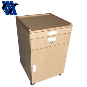 High quality medical bedside table wood density board hospital bedside cabinet