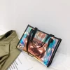 High quality reusable large clear holographic insulated grocery shopping bag crossbody pink women tote bags