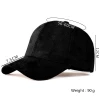 High Quality Suede Baseball Caps Custom Logo Sport Hats Solid Faux Leather 6 Panel Casquette