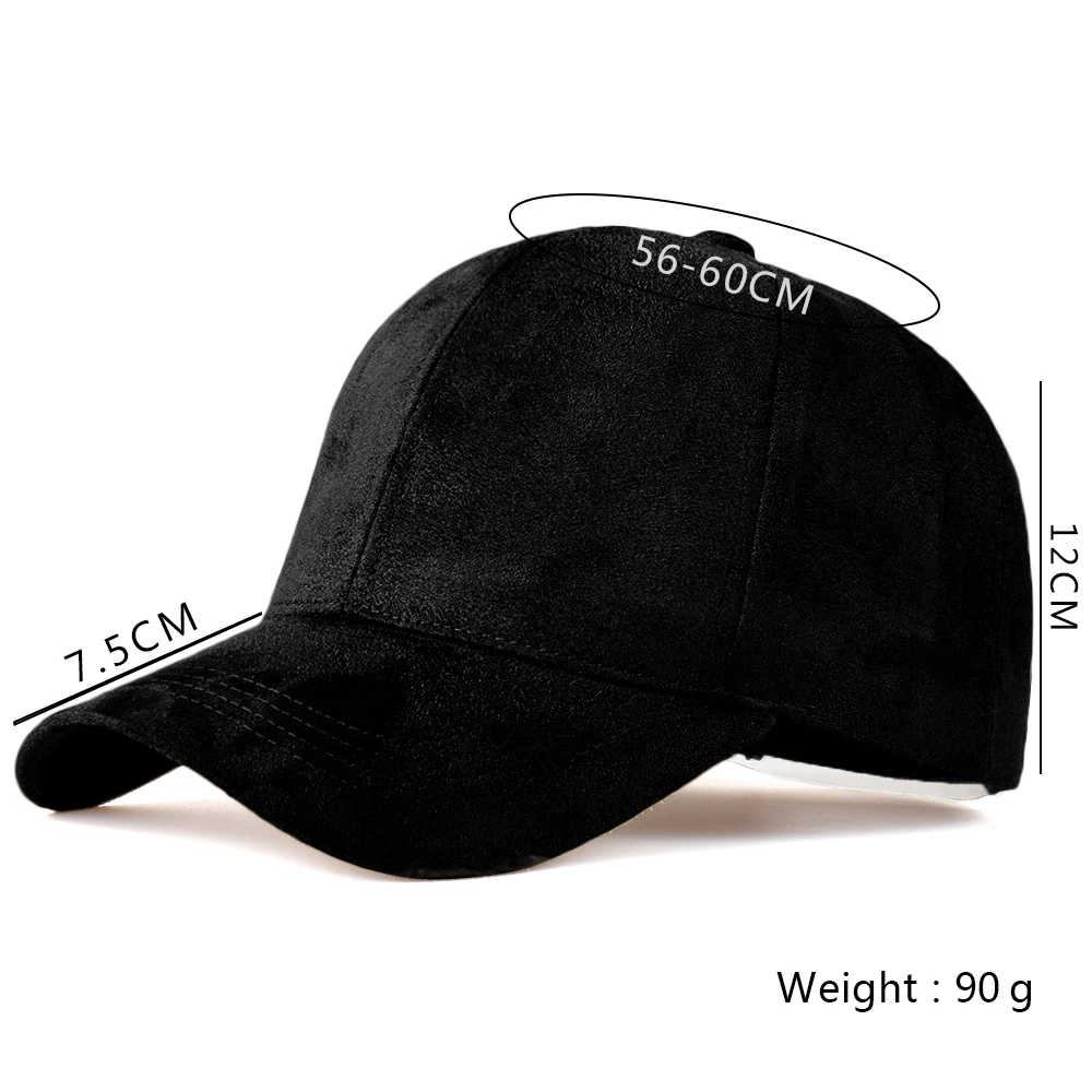 High Quality Suede Baseball Caps Custom Logo Sport Hats Solid Faux Leather 6 Panel Casquette