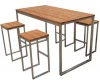 High quality teak bar table and stool set