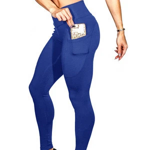 high quality women fitness gym wear sport pocket plain yoga pants leggings