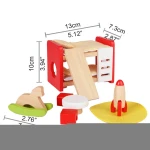 Highly-detailed Design Wood Toy Children Room All Accessories Wooden Doll House Furniture