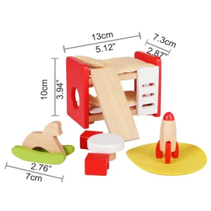 Highly-detailed Design Wood Toy Children Room All Accessories Wooden Doll House Furniture