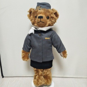 Hight quality Air attendant Airline Stewardess Uniform 34cm Plush Teddy Bear Toy