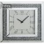 Import Home Furniture Silver Mirror Square Shape Decorative Crushed Diamond Wall Clock from China