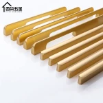 Hot sale Aluminium alloy dresser drawer double handle supplier furniture brass Rectangular door handle