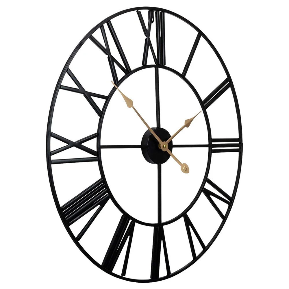 Hot Sale Classic Roman Numeral Vintage Style Decorative Metal Wall Clock