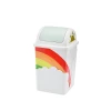 Hot Sale Family Garbage Storage Trash Can With Swing Cover Desktop Mini Plastic Trash Can With Shaking Lid
