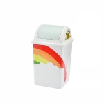 Hot Sale Family Garbage Storage Trash Can With Swing Cover Desktop Mini Plastic Trash Can With Shaking Lid
