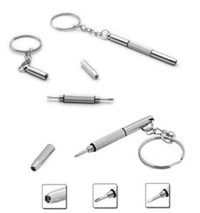 Hot sale Mini 3 in 1 Stainless Steel Screwdriver Keychain Precision Eyeglass Repair Tool glasses repair tool