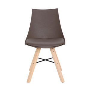 Hot Sale PP Armless Wooden Leg chair With PU Cushion Dining Chair For Restaurant Coffee Bar Shop
