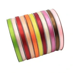 Hot Sale Wholesale Colorful Packaging Gift Ribbon Satin 100% Polyester,3/8&quot;  Hight quality Single-sided polyester ribbon