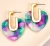 Import Hot sales pink heart acrylic earring gold heart acetate earring from China