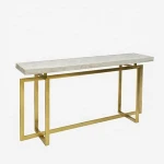 Hot selling beautiful metal gold base marble top table console table made in Vietnam