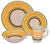 Import Hot selling round design ceramic tableware 16pcs turkish kutahya porcelain orange dinnerset from China