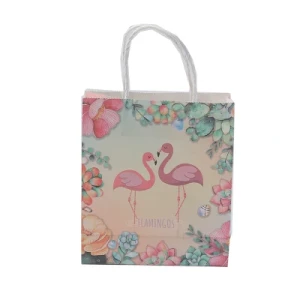 Hot-Selling Wholesale Custom Party Gifts Printing Flamingo Paper Bag
