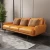 Import house living room furnitures solid wood frame modern yellow italian classic luxury genuine leather sectional sofa set from China