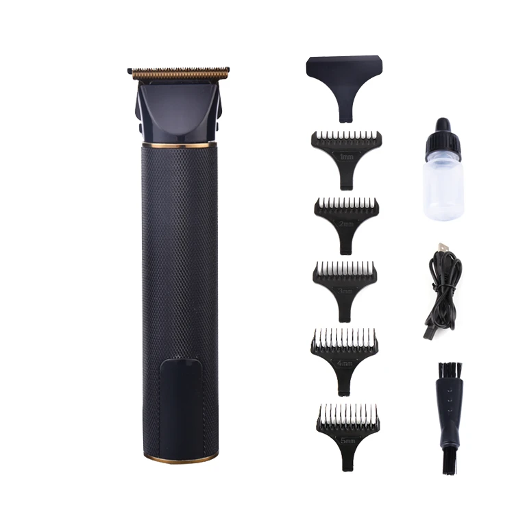 household Cordless rechargeable mens hair , black hair trimmer with  lcd