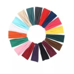HUALIAN Wholesale Custom Logo Cotton Fabric Plain Elastic yoga Black Sport Towel Headband Sweatband