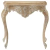 Indian Carving Whitewash Finish General and Specific Use Wooden Console Table / Hallway Table