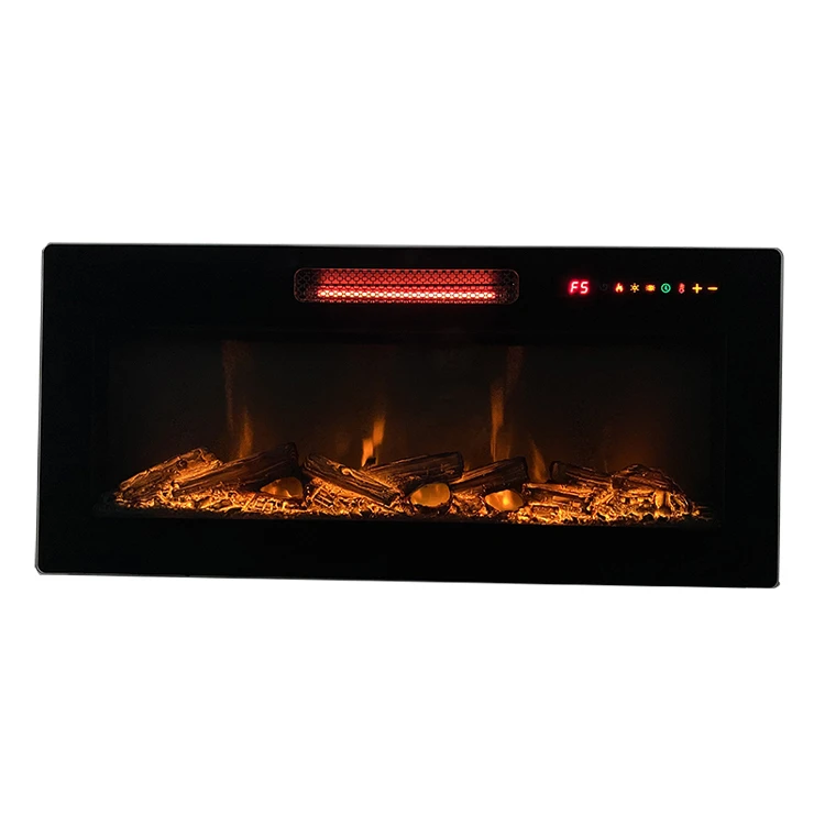 Indoor 40&#x27; Wall Fireplace Electric Floating Wall Fireplace With 7 Flame Colors Change/Fireplace On Wall