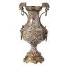 Indoor design glazed decoration vase, ceramic vase with gold stripe painting