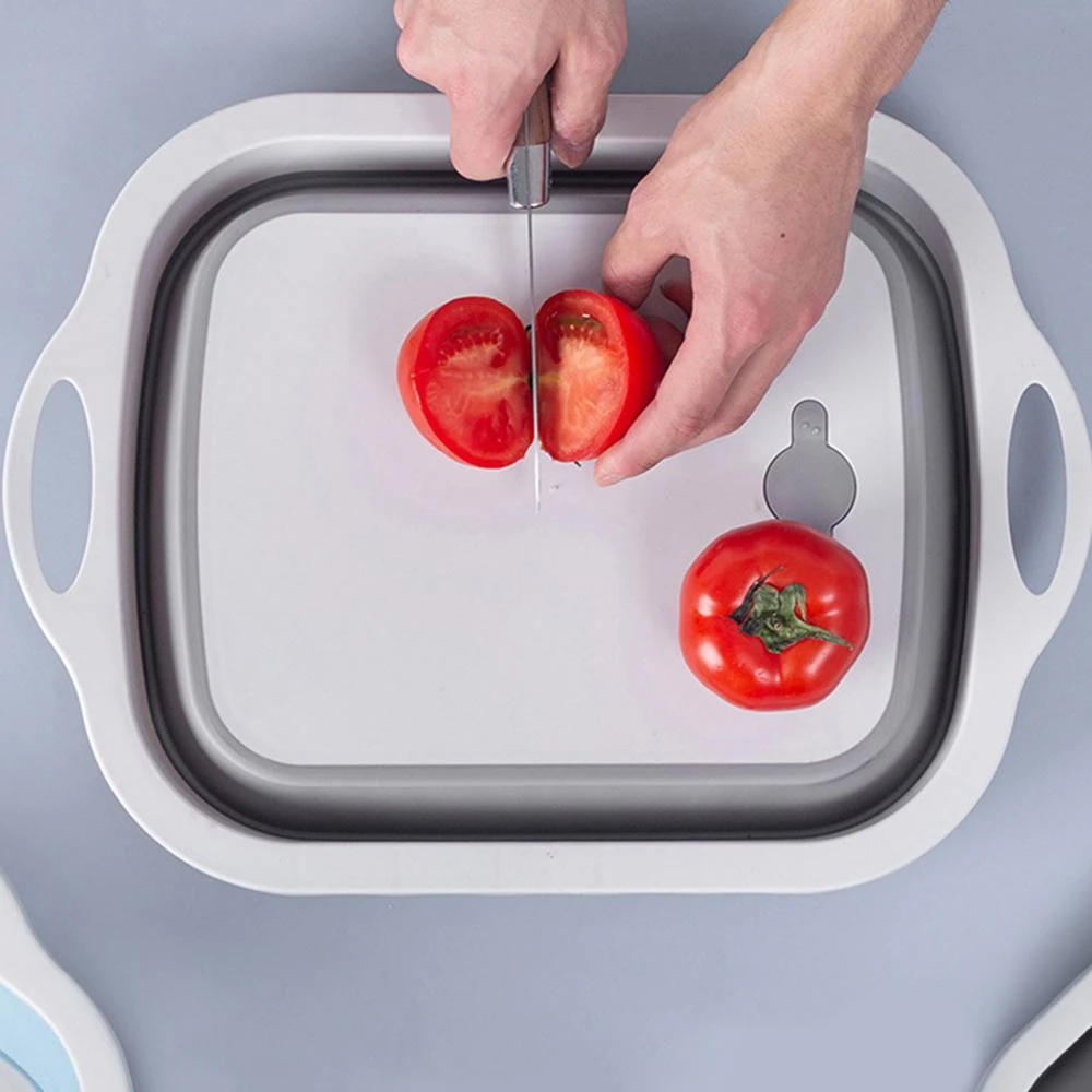 innovative multi functional collapsible chopping board detachable folding drain basket sink cutting  board kitchen tools