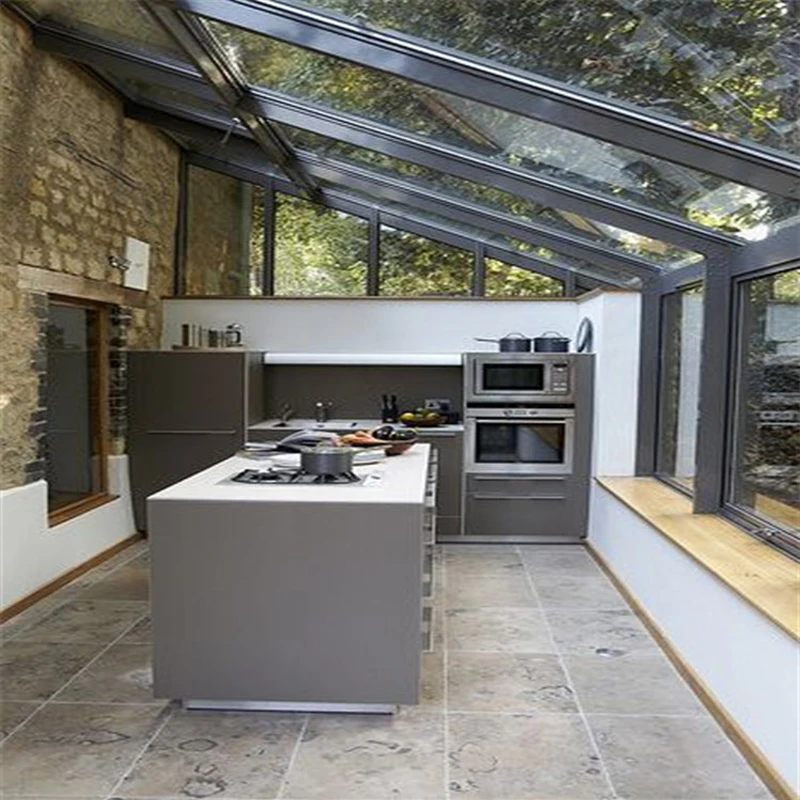 Insulation System Triangle Frame Modern Aluminum Sunroom Kits Glass House