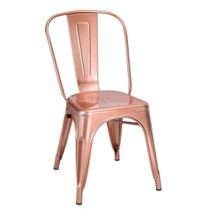 Iron Rose Gold Metal Steel Dining Chair For Wedding