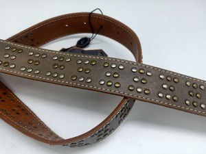 J122654 Punk style cowhide  leather belt rivet leather belt cowboy western American belt for Boy and Men
