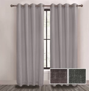 Jacquard printed ready made curtains grommet linen window curtains living room curtain