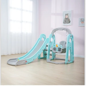 Kids plastic slide with swing baby play yard swing children indoor plastic toys for sale