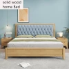 king size bed bett Lit en bois bedroom furniture home up-holstered luxury bed solid wooden frame queen cama matrimonial Muebles