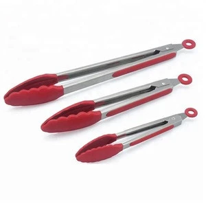Kitchen Utensils Stainless Steel Silicone Tongs for BBQ &amp; Home