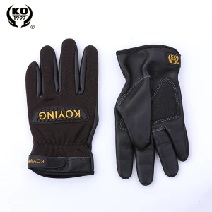 KKOYING Black leather motorcycle gloves leather racing washable stylish  racing gloves