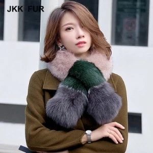 Korean version of the new fur scarf ladies winter real fur collar color fashion warm fox fur collar