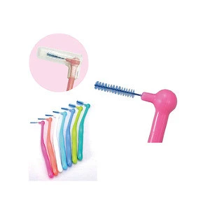L-shaped cleaning brush small round plastic hair brush set interdental brush