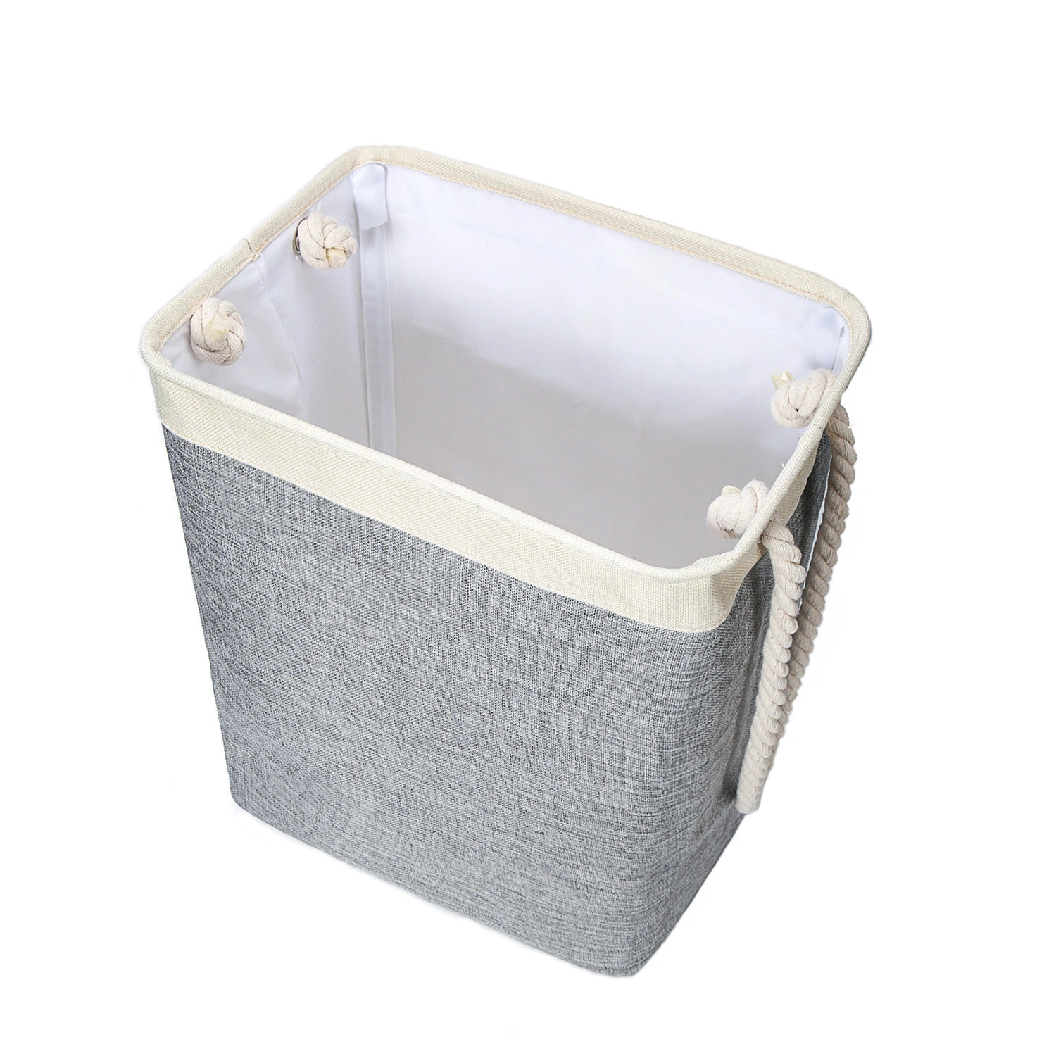 Large Capacity 65L Waterproof Cotton Linen Collapsible Storage Laundry Basket for dirty clothes (3 colors)