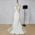 Import Latest design white lace applique elegant wedding dress with sweep train from China